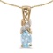 Certified 14k Yellow Gold Oval Aquamarine And Diamond Pendant