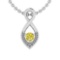 0.85 Ctw I2/I3 Treated Fancy Yellow And White Diamond 14K White Gold Pendant