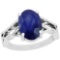 2.50 Ctw Blue Sapphire 14K White Gold Solitaire Ring