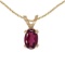 Certified 14k Yellow Gold Oval Rhodolite Garnet Pendant