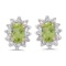 Certified 10k Yellow Gold Oval Peridot And Diamond Earrings 0.63 CTW