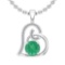 2.20 Ctw Emerald And Diamond I2/I3 14K White Gold Victorian Pendant