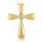 Certified 14K Yellow Gold Diamond Cross Pendant