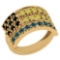 1.25 Ctw SI2/I1 Treated Fancy Black ,Yellow,Blue, Diamond 14K Yellow Gold Ring