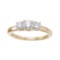 Certified 14k Yellow Gold 0.75 Ct Three Stone Diamond Ring