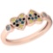 0.19 Ctw I2/I3 Treated Fancy Black And White Diamond 14K Rose Gold Ring