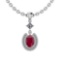 1.10 Ctw VS/SI1 Ruby And Diamond 14K White Gold Pendant