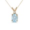 Certified 14k Yellow Gold Oval Aquamarine And Diamond Pendant