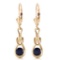 1.3 Carat 14K Solid Gold Leverback Earrings Natural Sapphire