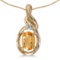 Certified 14k Yellow Gold Oval Citrine And Diamond Pendant