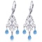 3.75 Carat 14K Solid White Gold Take Me Home Blue Topaz Earrings