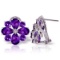 4.85 Carat 14K Solid White Gold Written In Stone Amethyst Earrings