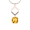 3.12 Ctw Citrine And Diamond I2/I3 10K Rose Gold Vintage Style Pendant