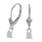 Certified 14k White Gold Round Aquamarine Lever-back Earrings 0.4 CTW