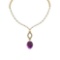 25.30 Ctw VS/SI1 Amethyst And Diamond 14k Yellow Gold Victorian Style Necklace