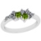 0.44 Ctw VS/SI1 Peridot And Diamond 10K White Gold Vintage Ring