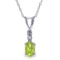 0.46 CTW 14K Solid White Gold Once In A Lifetime Peridot Diamond Necklace