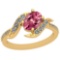 Certified 0.89 Ctw VS/SI1 Pink Tourmaline And Diamond 14K Yellow Gold Vintage Style Ring