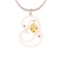 1.28 Ctw VS/SI1 Citrine And Diamond 10K Rose Gold Necklace