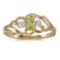 Certified 14k Yellow Gold Oval Peridot And Diamond Ring