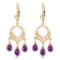 3.75 CTW 14K Solid Gold Funfare Amethyst Earrings