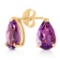 3.15 Carat 14K Solid Gold Stud Earrings Natural Amethyst