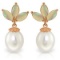 14K Solid Rose Gold Dangling Earrings with pearls & Opals