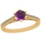 0.66 Ctw Amethyst And Diamond I2/I3 10K Yellow Gold Vintage Style Ring