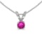 Certified 14k White Gold Round Pink Topaz Pendant