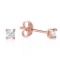 14K Solid Rose Gold Stud Earrings with0.25 Carat Natural Diamonds