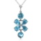 3.15 Carat 14K Solid White Gold Dare To Dream Blue Topaz Necklace