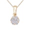 Certified 14K Yellow Gold .50 Ct Diamond Cluster Pendant