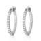 0.75 CTW 14K Solid White Gold Hoop Earrings Natural Diamond