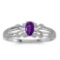 Certified 14k White Gold Oval Amethyst Ring