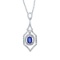 Certified 14k White Gold Sapphire and .36 ct Diamond Pendant
