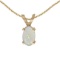 Certified 14k Yellow Gold Oval Opal Pendant 0.19 CTW