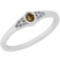 0.14 Ct Natural Brown Diamond I2/I3And White Diamond I2/I3 18k White Gold Anniversary Ring