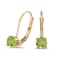 Certified 14k Yellow Gold Round Peridot Lever-back Earrings