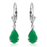 2 CTW 14K Solid White Gold Rivalry Emerald Earrings