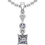 0.82 Ctw SI2/I1 Diamond Platinum Pendant