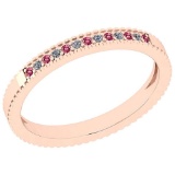 0.18 Ctw SI2/I1 Pink Tourmaline And Diamond 14K Rose Gold Band Ring