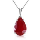 5 Carat 14K Solid White Gold Leave Everything Better Ruby Necklace