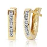 0.04 Carat 14K Solid Gold Oval Huggie Earrings Diamond