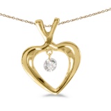 Certified 14K Yellow Gold Dashing Diamonds Pendant