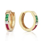 1.28 Carat 14K Solid Gold Courtney Multi Gemstones Earrings