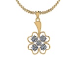 2.20 Ctw SI2/I1 Diamond Platinum 14K Yellow Gold Plated Pendant