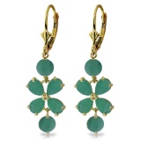 5.32 Carat 14K Solid Gold Chandelier Earrings Natural Emerald