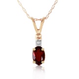 0.46 Carat 14K Solid Gold Simply Dramatic Garnet Diamond Necklace