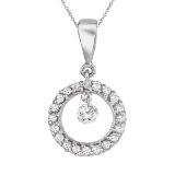 Certified 14K White Gold Dashing Diamonds Pendant