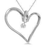 Certified 14K White Gold Dashing Diamonds Pendant